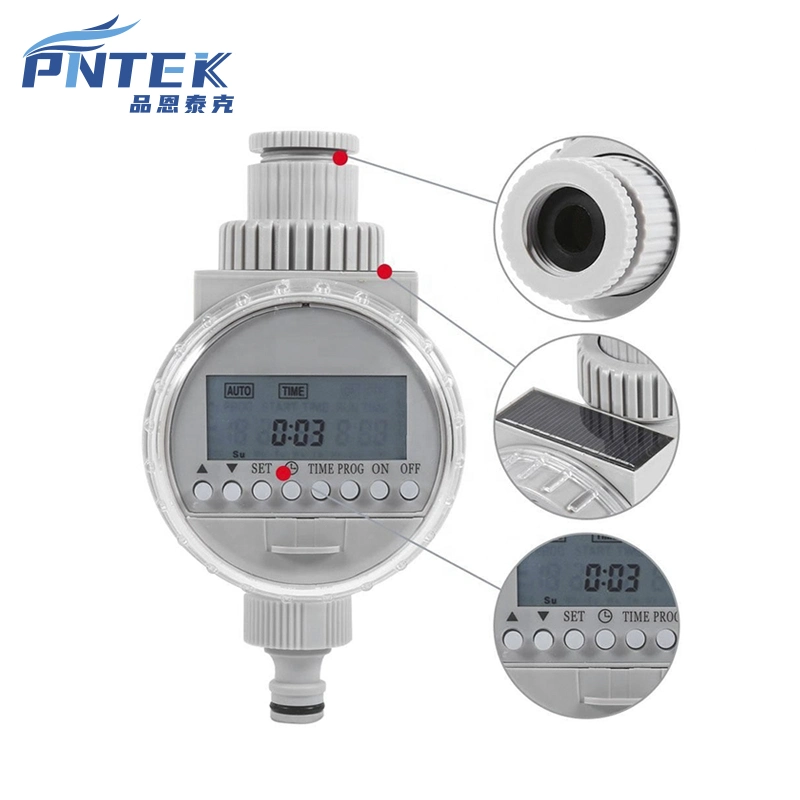 Pntek 2022 Irrigation Timer Solar Power Hose Sprinkler Electronic Home Garden Irrigation Water Timer