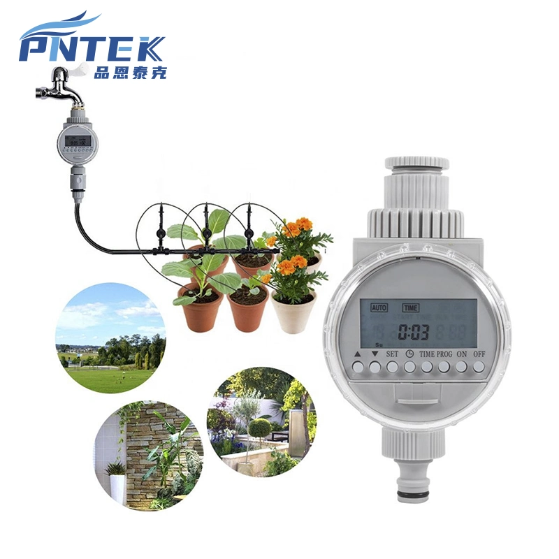 Pntek 2022 Irrigation Timer Solar Power Hose Sprinkler Electronic Home Garden Irrigation Water Timer