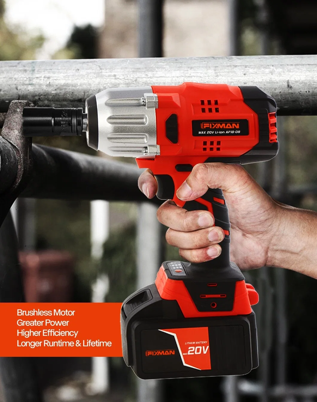 High Torque 600n. M Impact Wrench Cordless Power Wrench Power Tools