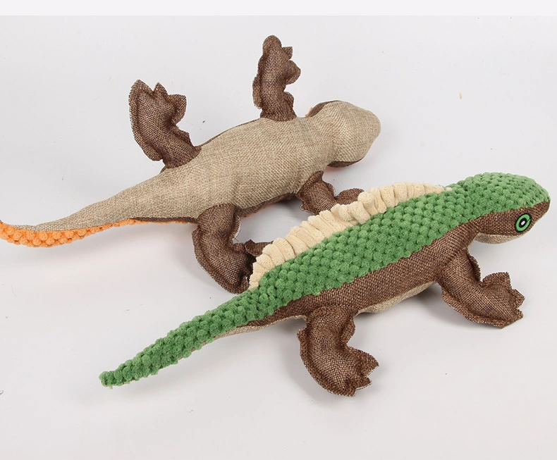 Hot Sale Plush Green Lizard Training Resistance to Bite